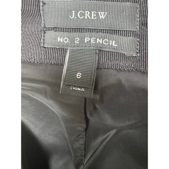 J. Crew Black 100% Wool Lined #2 Pencil Skirt 6 EUC - Picture 8 of 8